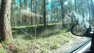 Zsenge barinő a kocsiban szexel