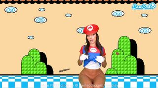 Sisi Rose hatalmas popós cosplayje super mario makerben bula squirt órással