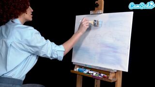 Ryan Keely bob ross cosplayban festés óráján megvadul a termetes cickós milf