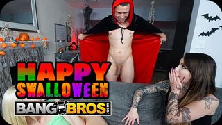 Bang Bros Network bemutatja: Vad Halloween szexparti kettő bombázó csajjal