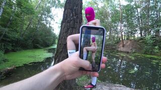 Világos Szőke tinédzser baszás cosplay-ben, arcra élvezés balaklaván